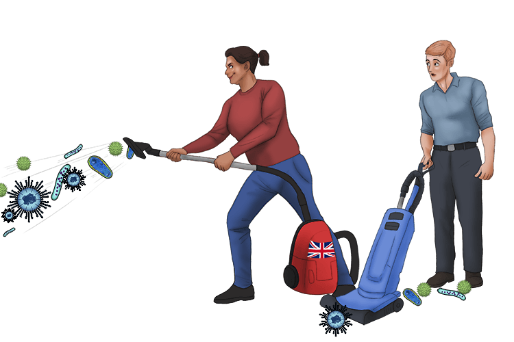 I only bought vacuum cleaners from a single nation (vaccination) that could prevent disease; other vacuum's were weaker (weaker form).